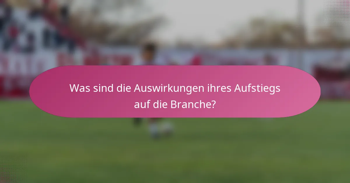 Was sind die Auswirkungen ihres Aufstiegs auf die Branche?