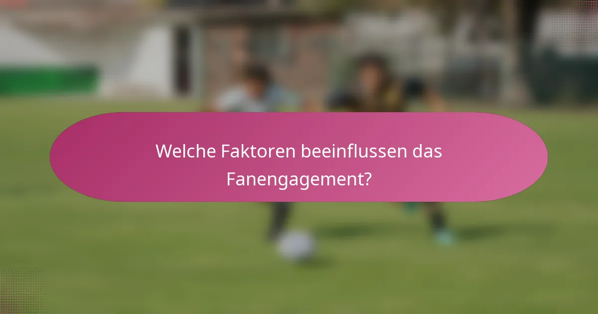 Welche Faktoren beeinflussen das Fanengagement?