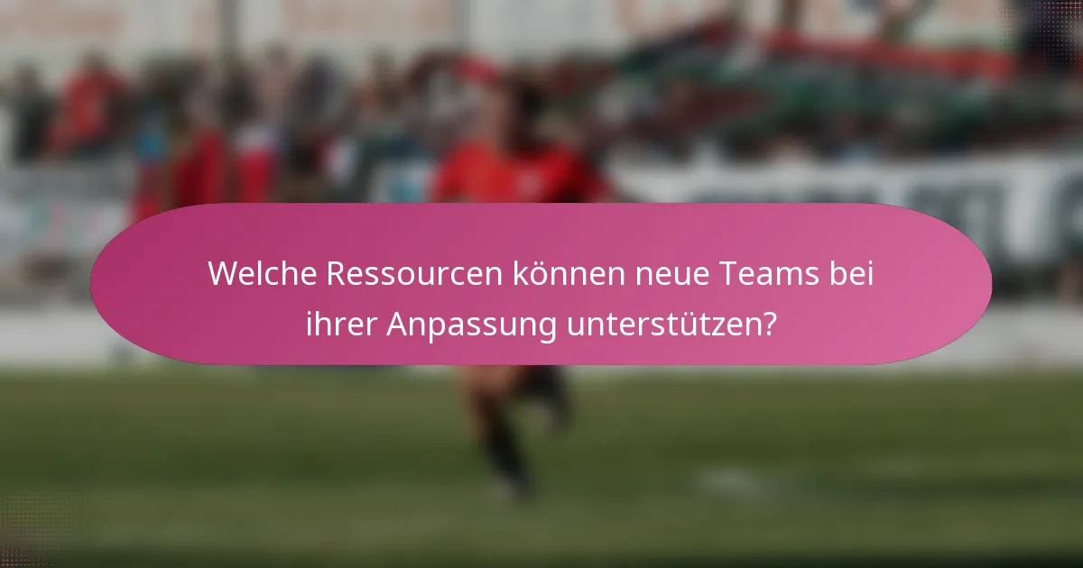 Welche Ressourcen können neue Teams bei ihrer Anpassung unterstützen?