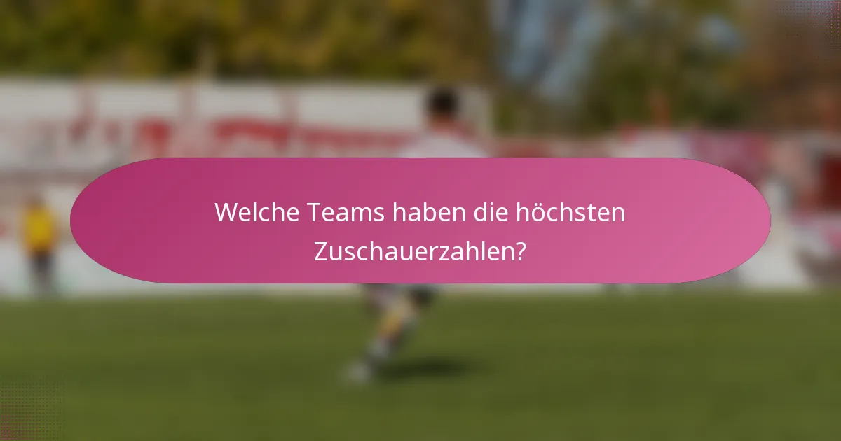 Welche Teams haben die höchsten Zuschauerzahlen?
