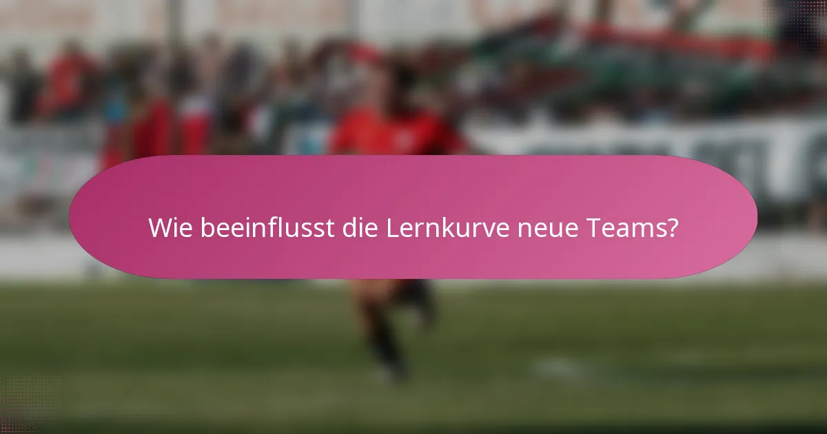 Wie beeinflusst die Lernkurve neue Teams?