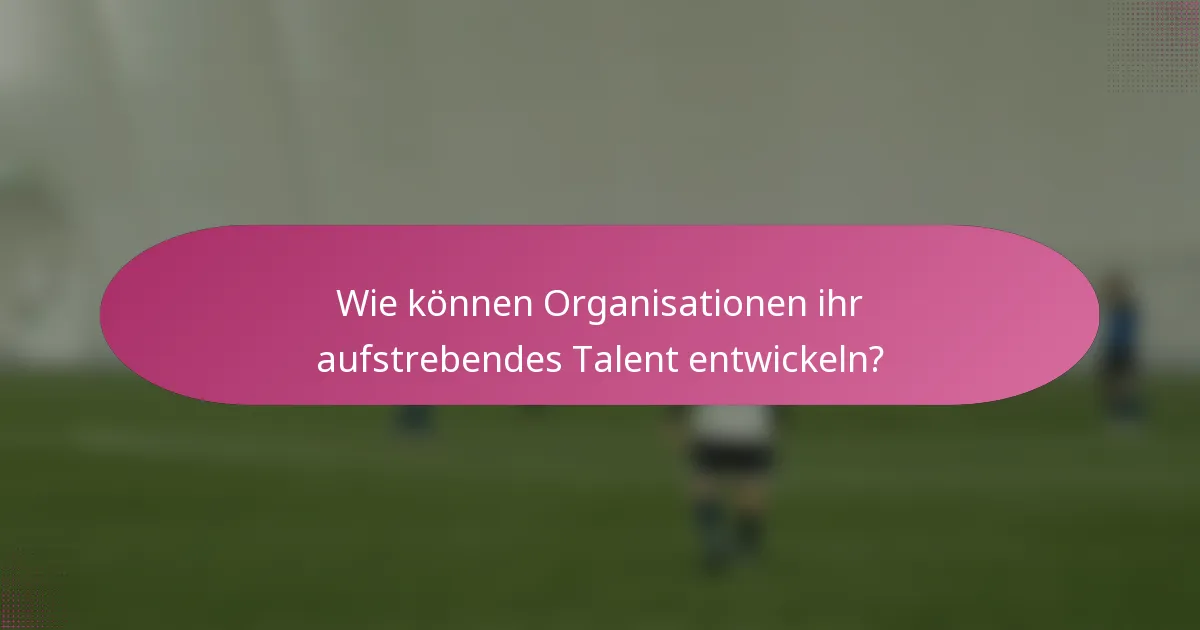 Wie können Organisationen ihr aufstrebendes Talent entwickeln?